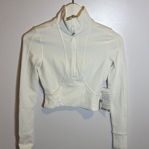 lululemon limited athletica Cream Ribbed Crop Top